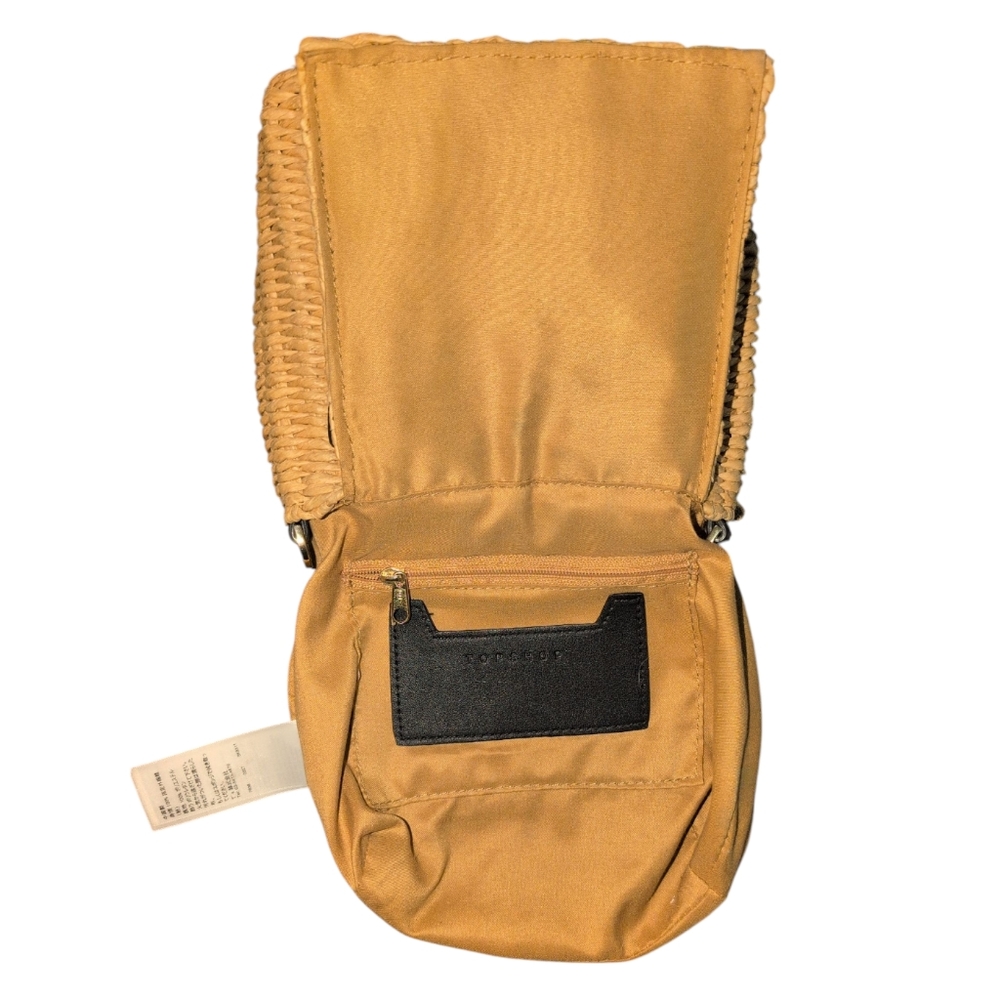 Topshop Womens Skyla Amber Acrylic Crossbody Wicker Straw Grab Bag - Picture 5 of 11